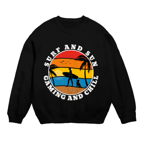 Surf and Sun, Gaming and Chill Crew Neck Sweatshirt