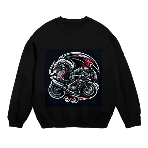 ドラゴンとバイクの融合: 力とスピードの象徴 Crew Neck Sweatshirt