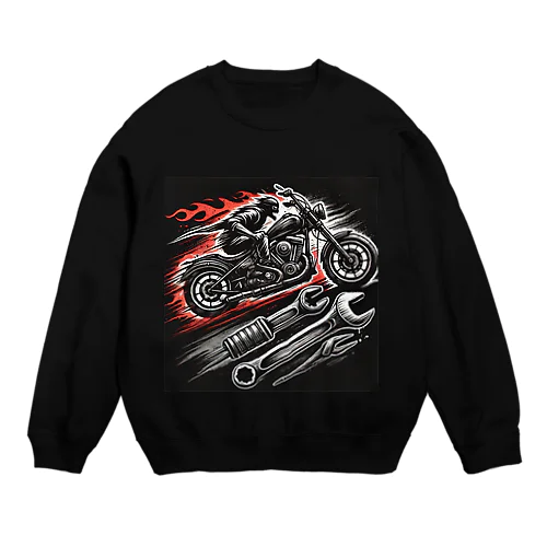 ワイルドライダー・メカニック ロゴ Crew Neck Sweatshirt