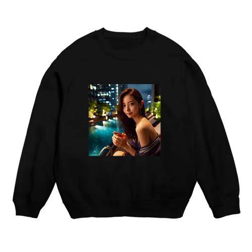 ナイトプール美女 Crew Neck Sweatshirt