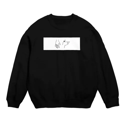 手_白枠 Crew Neck Sweatshirt