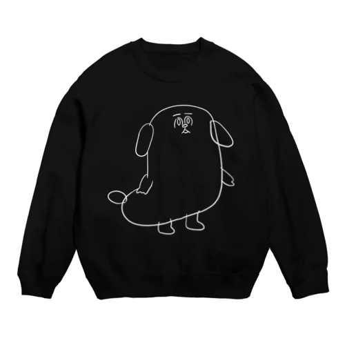 もじゃまる茫然　白 Crew Neck Sweatshirt