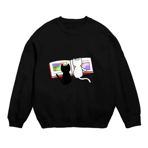 読書中だニャ Crew Neck Sweatshirt