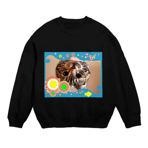 逆さニャンコ（キッシュ） Crew Neck Sweatshirt