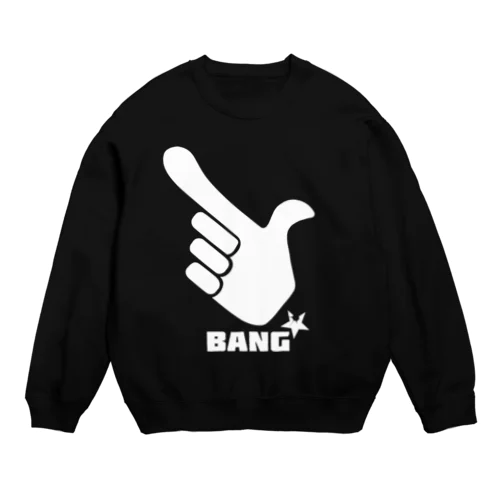 BANG！ 指でピストル ロゴ（W）  Crew Neck Sweatshirt