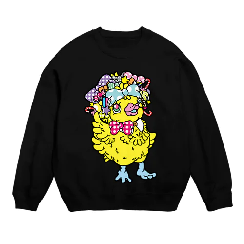 アヒルのファニー(うさぎのラビのお友達)カラフル Crew Neck Sweatshirt