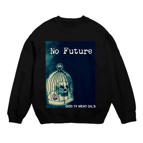 No  Future-スカル×鳥かご Crew Neck Sweatshirt