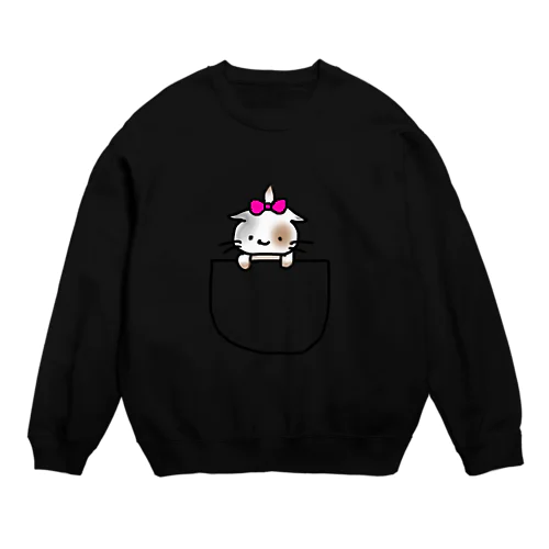 ポケットねこ Crew Neck Sweatshirt