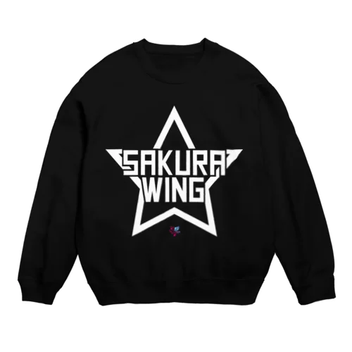 SAKURA WINGスター白字 Crew Neck Sweatshirt