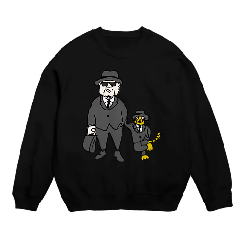 「ねこおじさん、ブルースブラザーズ」 Crew Neck Sweatshirt