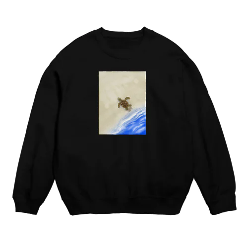 砂浜のウミガメ Crew Neck Sweatshirt