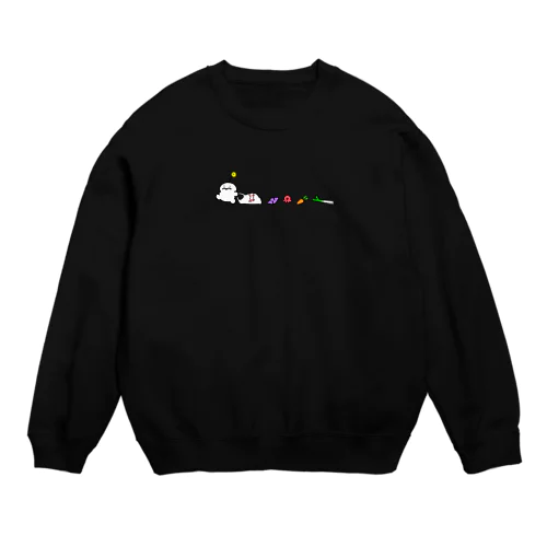 ぷりぷりうちゅうじんのはじめてのおつかい Crew Neck Sweatshirt