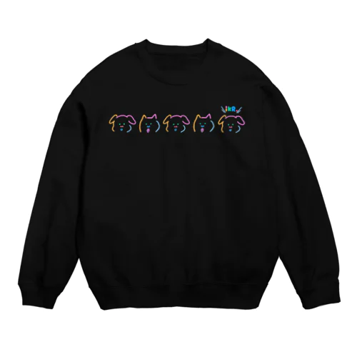 カラフルイヌネコっち Crew Neck Sweatshirt