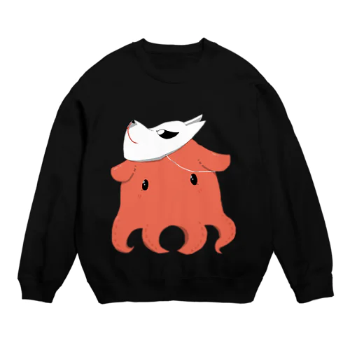 お面が好きなメンダコ Crew Neck Sweatshirt