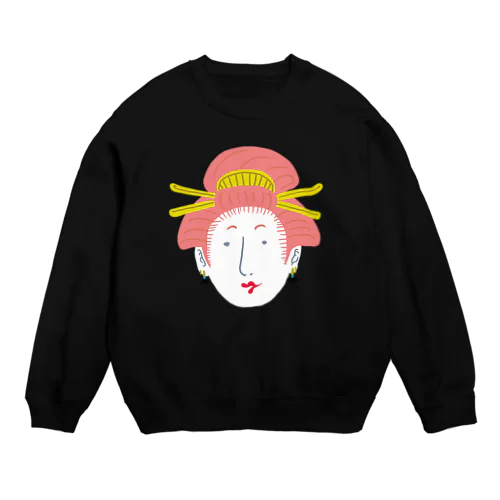 Girl Face／濃色スウェット Crew Neck Sweatshirt