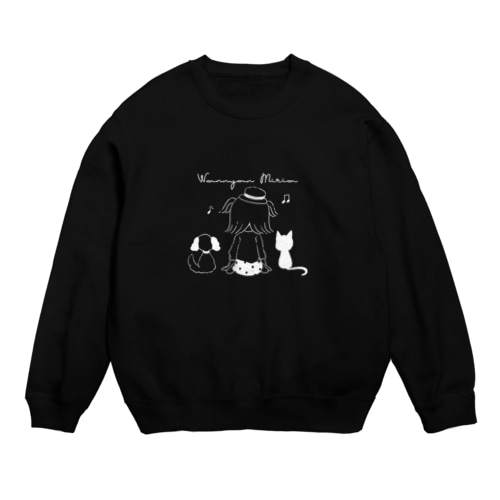 Wan Nyan Miria Sweat（白柄） Crew Neck Sweatshirt
