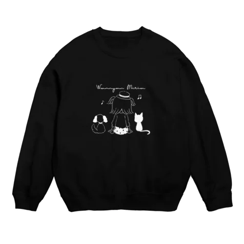 Wan Nyan Miria Sweat（白柄） Crew Neck Sweatshirt