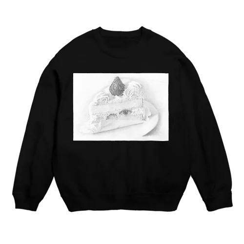 ショートケーキスウェット ブラック Crew Neck Sweatshirt