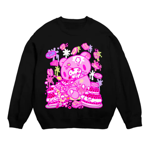 【各10点限定】いたずらぐまのグル〜ミ〜(8/special2/pink×blackback) Crew Neck Sweatshirt