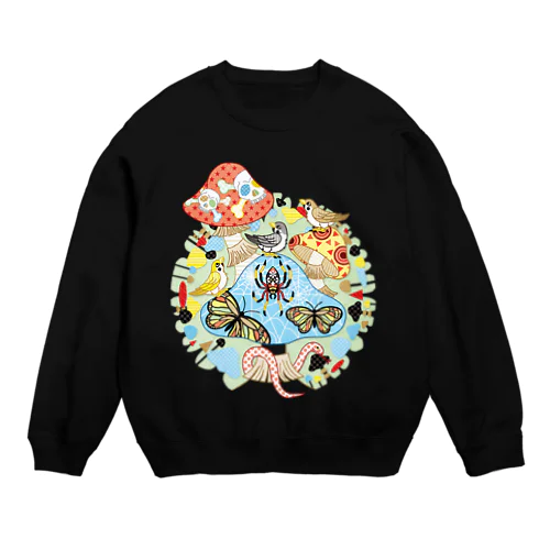 毒茸と雀チュチュンがチュン Crew Neck Sweatshirt