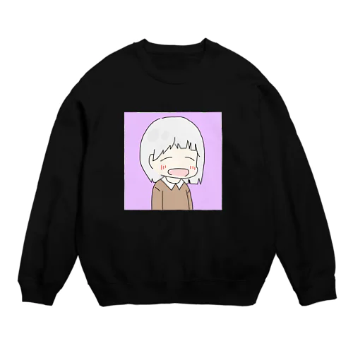 白の眠たい女の子 Crew Neck Sweatshirt