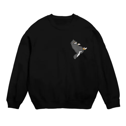 ふりかえり黒柴 Crew Neck Sweatshirt