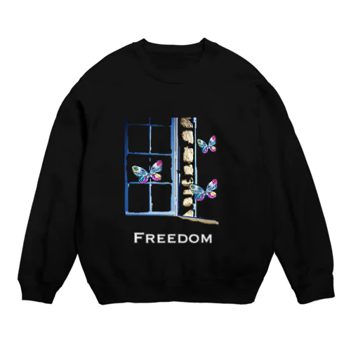 FREEDOM蝶(白文字) Crew Neck Sweatshirt