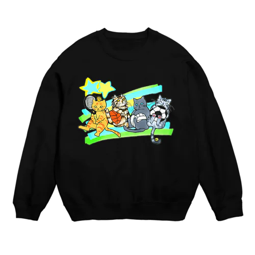 ネコリンピック✨球技 Crew Neck Sweatshirt