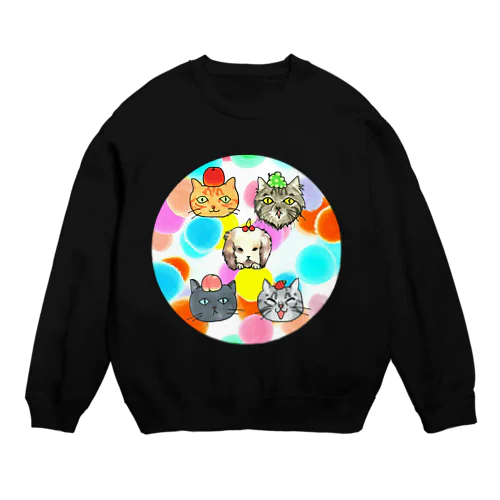 猫ちゃん😺兎ちゃん🐰のフルーツ狩り Crew Neck Sweatshirt