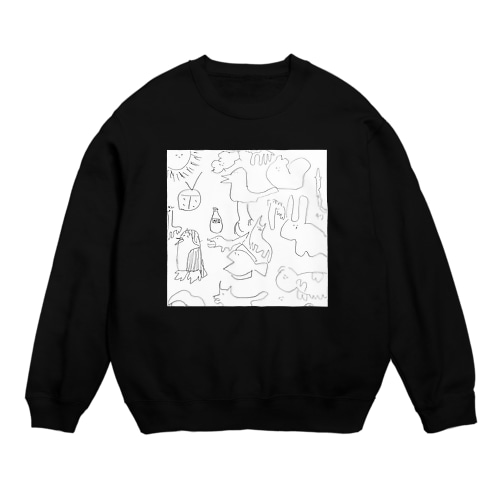 どうぶつ白 Crew Neck Sweatshirt