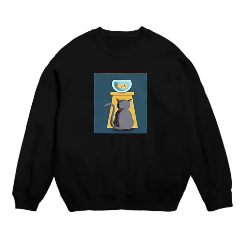 猫 魚 ヴィンテージ Crew Neck Sweatshirt