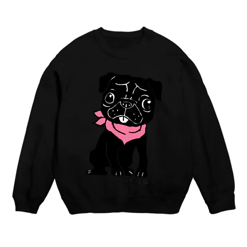 黒パグのペコ Crew Neck Sweatshirt