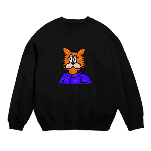 ダウンねこくん(ちょいでか) Crew Neck Sweatshirt