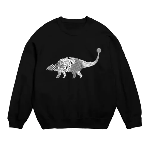 アンキロサウルス白 Crew Neck Sweatshirt