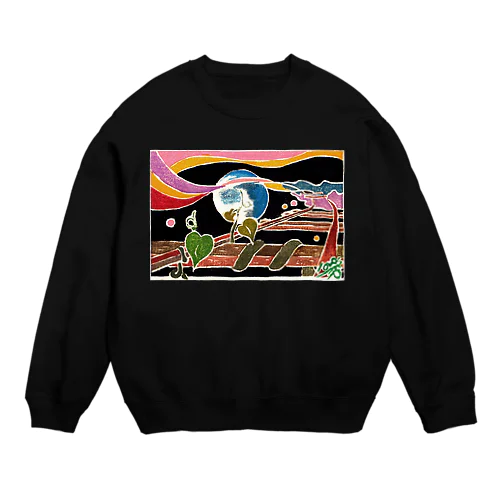 錆びたレールと夏草の歌１ Crew Neck Sweatshirt