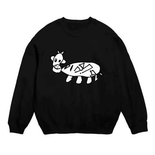 うし　２０２１　モノクロ Crew Neck Sweatshirt