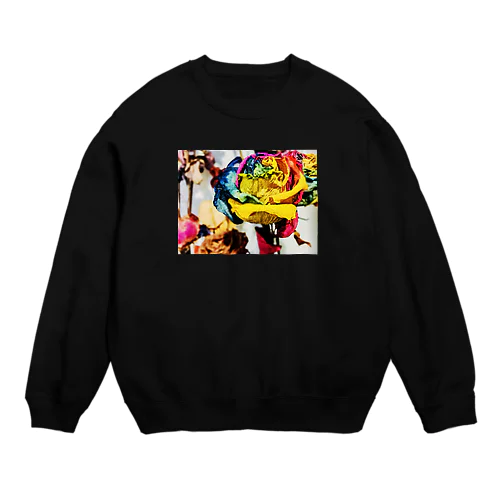 Rainbow rose/レインボーローズ Crew Neck Sweatshirt