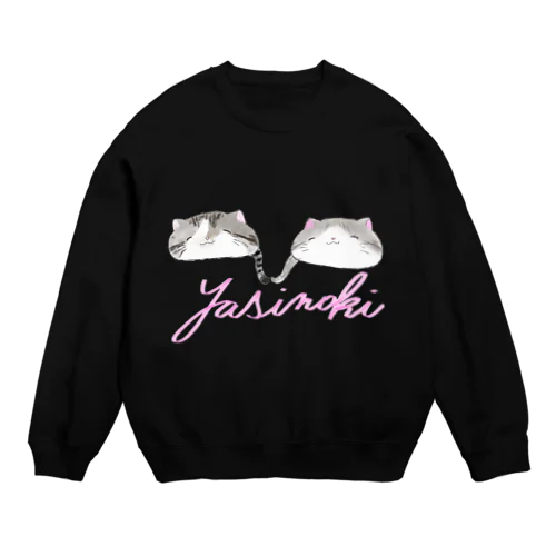 猫スエット　ヤシの木むら夫婦　もち猫スエット Crew Neck Sweatshirt