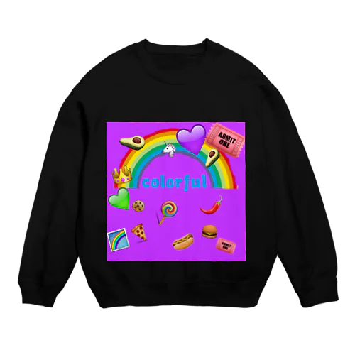 colorfulアメリカン Crew Neck Sweatshirt