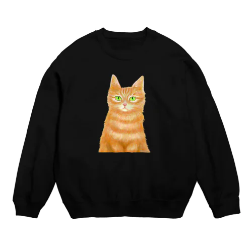 オレンジ猫 Crew Neck Sweatshirt