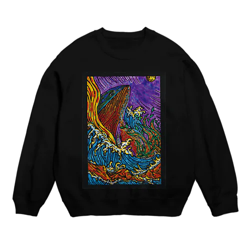 Whale Bound For The Moon Crew Neck Sweatshirt