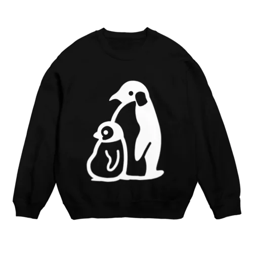 ぺんぎんのおやこ（白） Crew Neck Sweatshirt