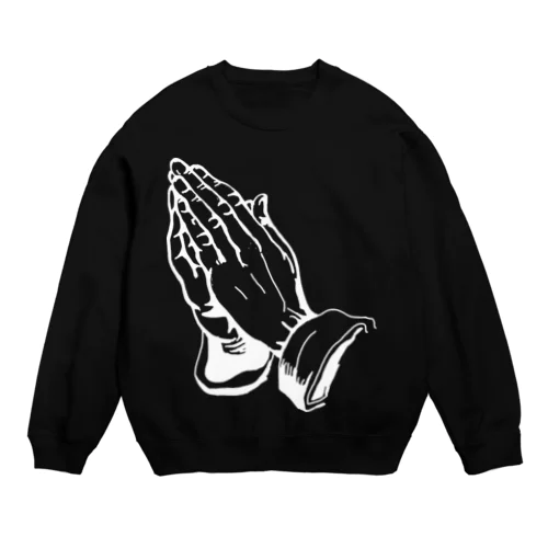 Praying Hands (wh) Crew Neck Sweatshirt