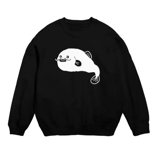 ナマズさん白 Crew Neck Sweatshirt