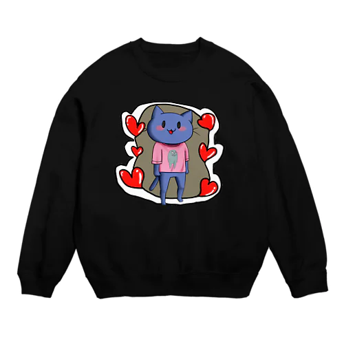 だらけ猫ハート Crew Neck Sweatshirt