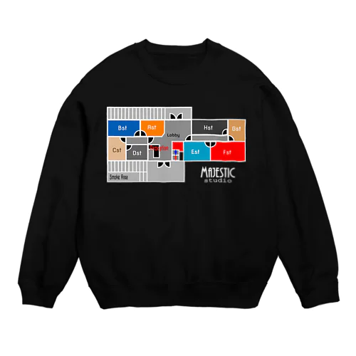 マジェフロアマップ白文字 Crew Neck Sweatshirt