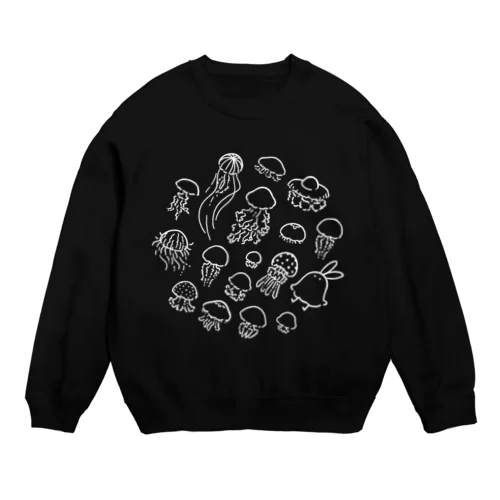 くらげとシーツおばけちゃん Crew Neck Sweatshirt