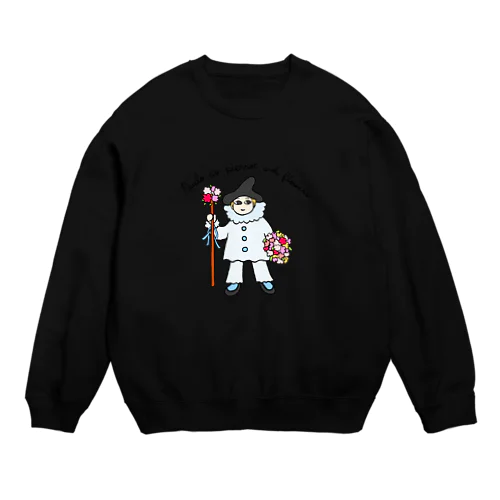 ピエロに扮した男の子 Crew Neck Sweatshirt