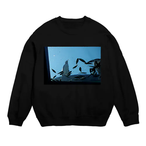 魚を見下すペンギン Crew Neck Sweatshirt