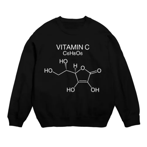 VITAMIN C C6H8O6-ビタミンC-白ロゴTシャツ スウェット